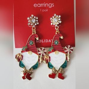 Hildi & Jo Holiday Christmas Gnome Pierced Post Earrings New